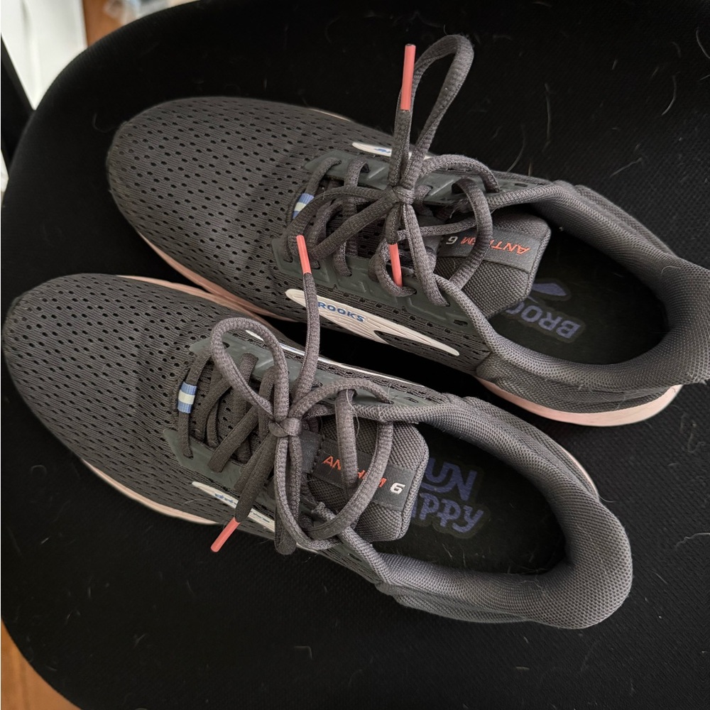 Brooks Anthem 6 Charcoal and Pink Running Shoes